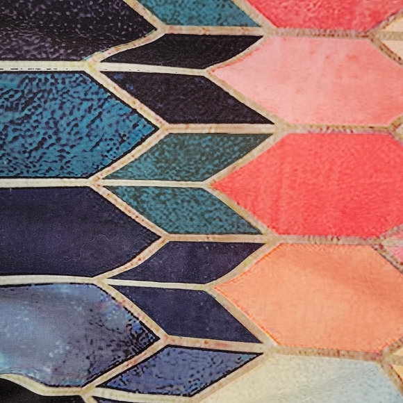 💗 Beautiful! Multicolor Geometric Sleeveless V-Neck Top Shirt M - Picture 8 of 13